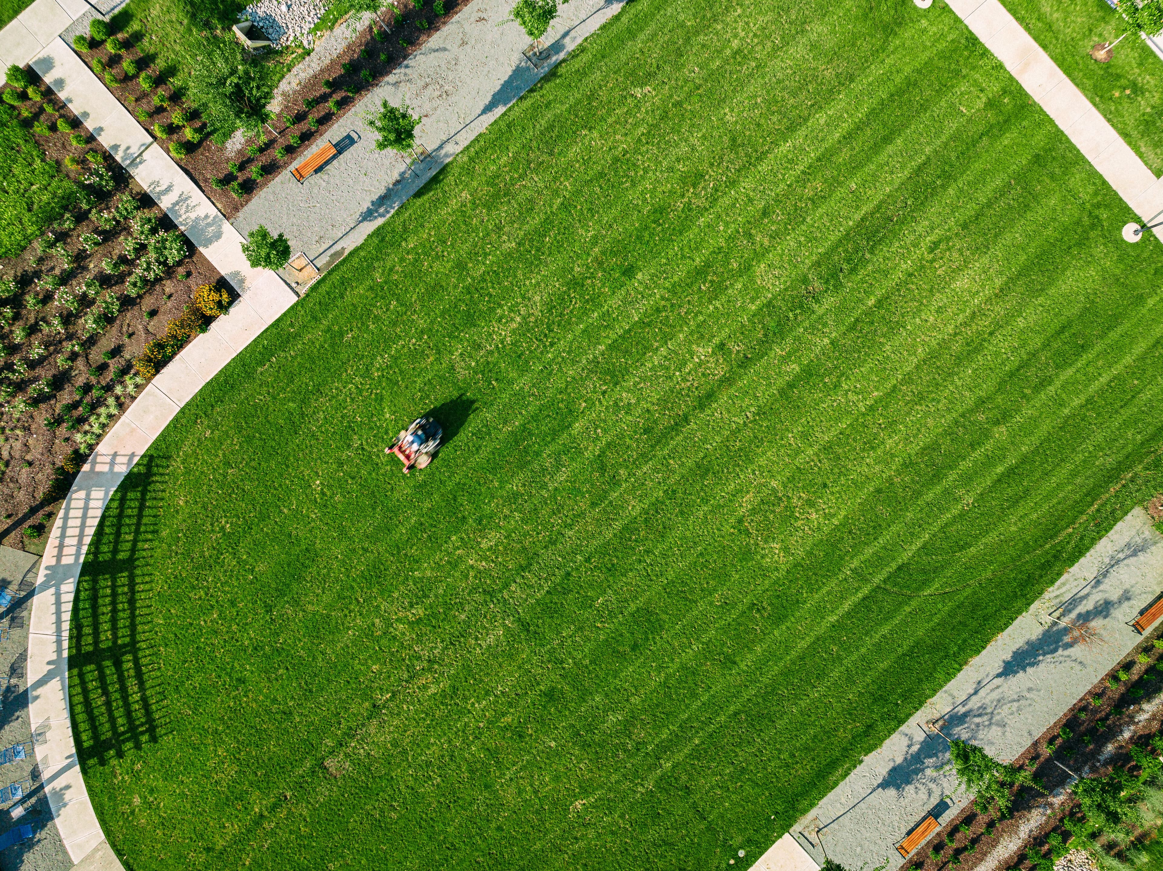Crew mowing